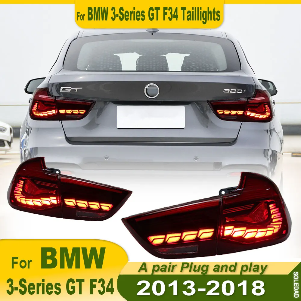 Tail Lights For BMW 3 Series GT F34 2013 2014 2015 2016 2017-2020 LED Car Tail Lamps Daytime Running Lights Dynamic Turn Signals