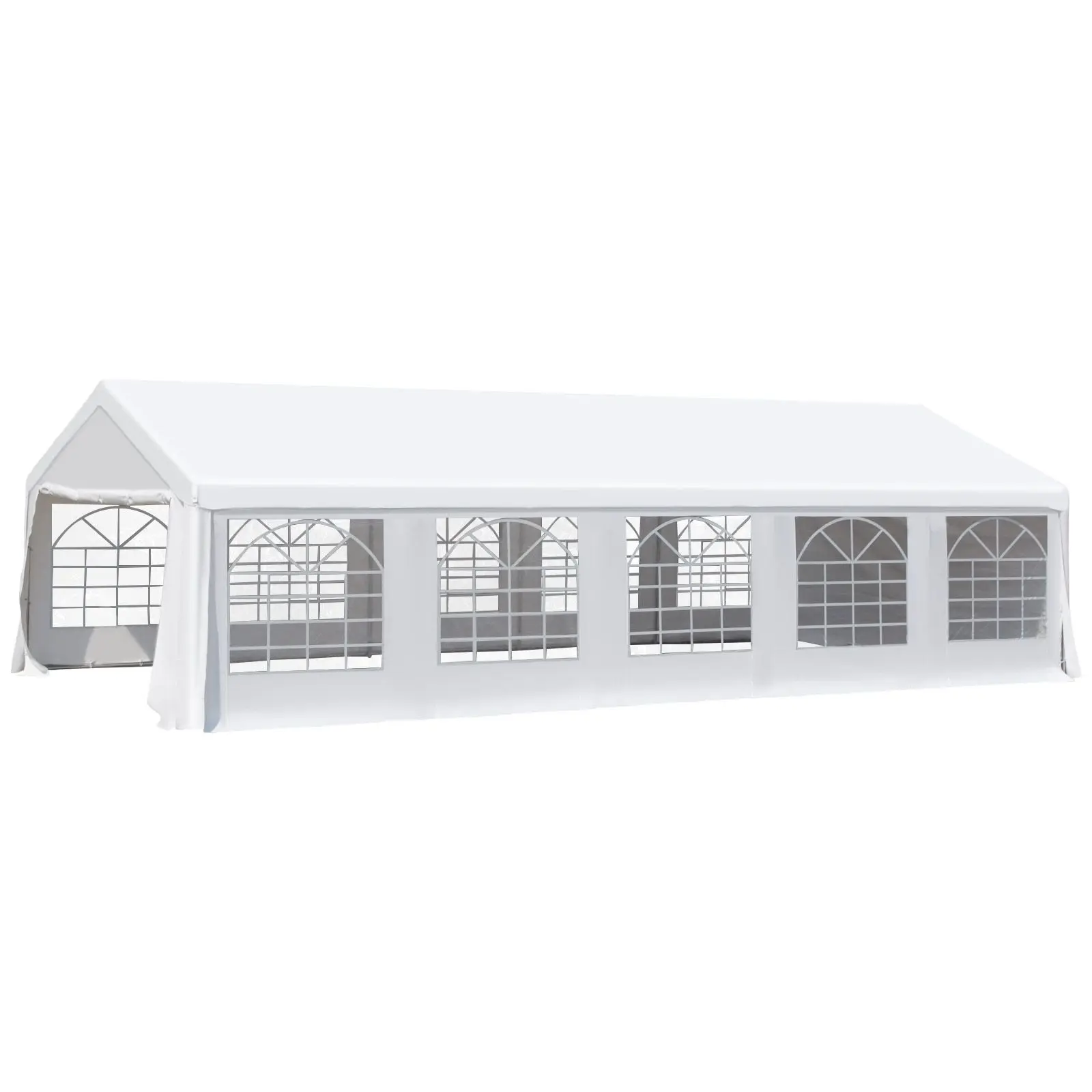 

Для Outsunny 20x32ft палатка для вечеринок на открытом воздухе, белая белая свадебная палатка со съемными боковыми стенками