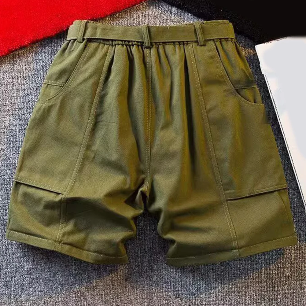ملابس الشاطئ للأنشطة الخارجية، شورت صيفي فضفاض، شورت جيب كاجوال للصيف، شورت صيفي مريح، نمط بلون موحد