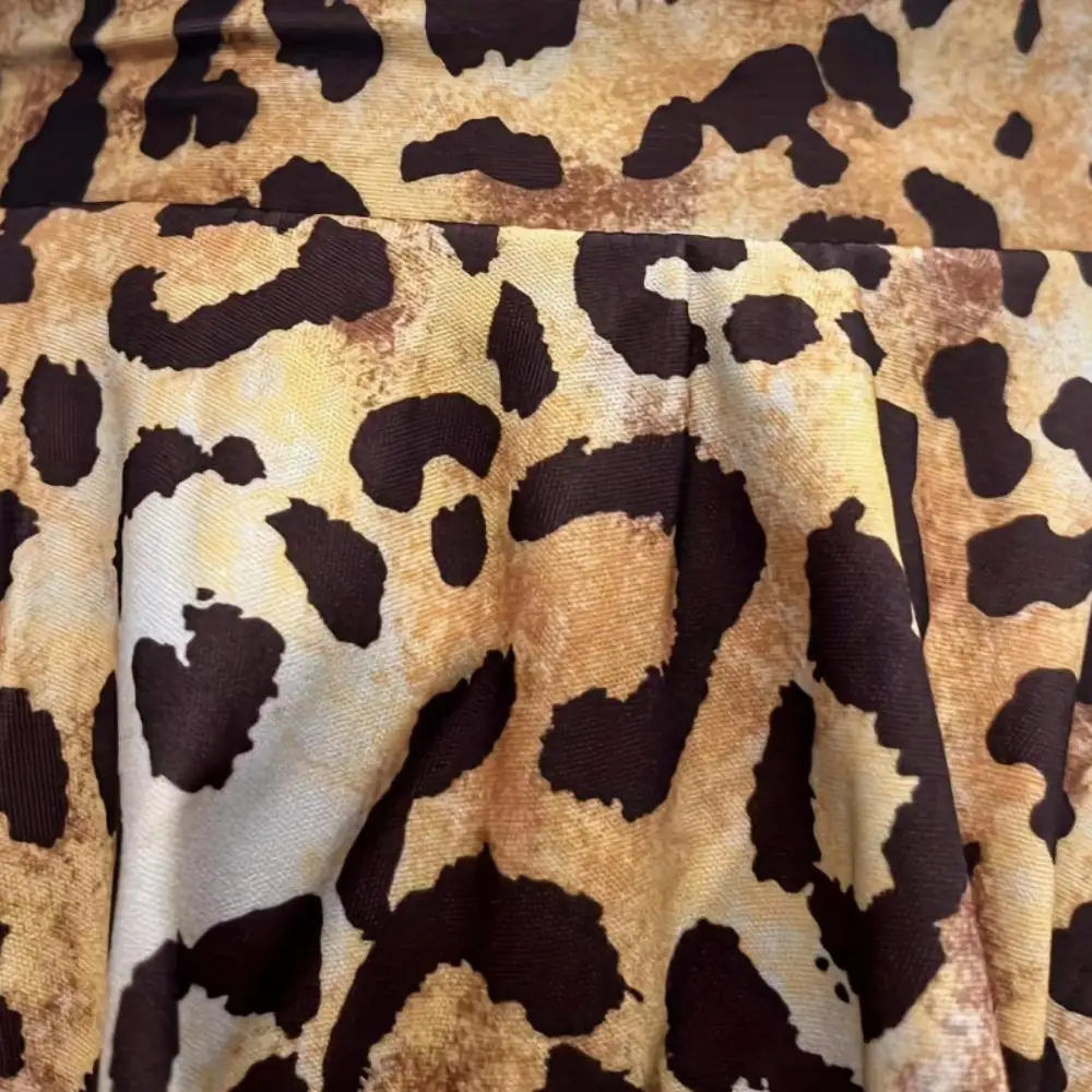 Leopard Print Skirt Female A-line Skirt Summer Casual Street Style Dress New Nkirt High Waist Thin Casual Leopard Print Skirt