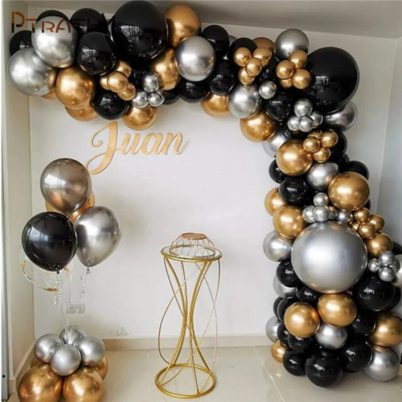 

Black Gold Balloon Garland Arch Kit Agate Confetti Latex Happy 30th 50th Birthday Party Balloon Decorations Adults Baby Shower