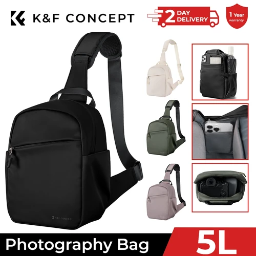 K & F Concept-mochila ligera de 5L para fotografía de viaje, bolso de hombro tipo bandolera para cámara Sony Nikon Canon DSLR/SLR