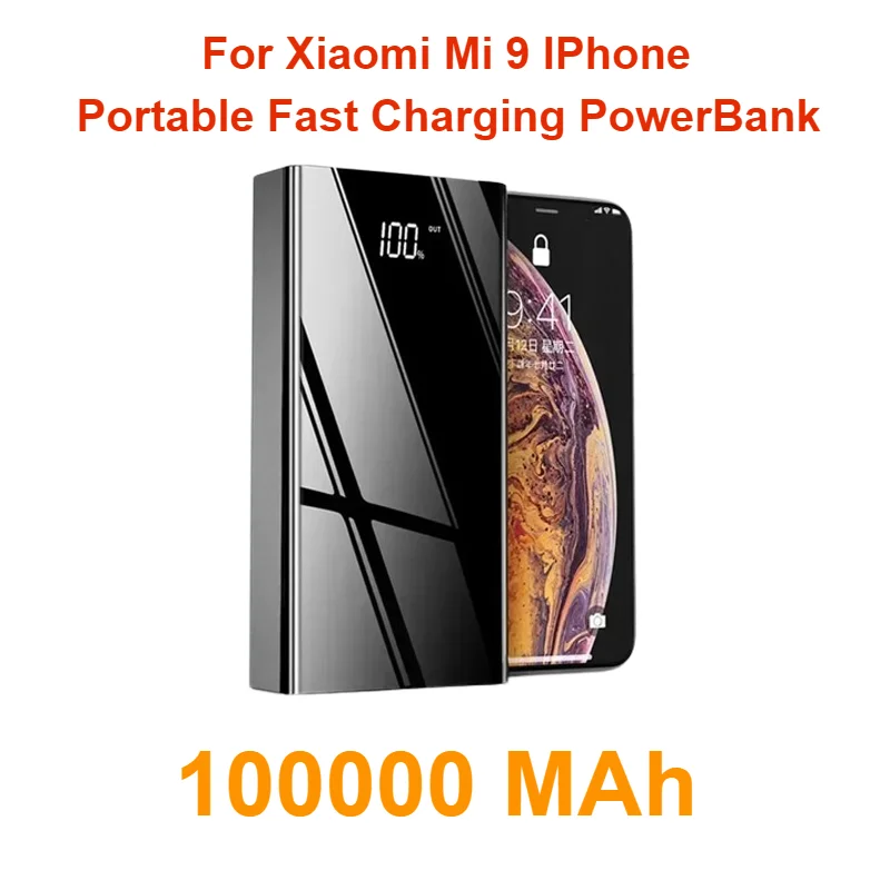 

For Xiaomi Mi 9 IPhone Power Bank 100000mAh Portable Fast Charging PowerBank 100000 MAh 4 USB PoverBank External Battery Charger