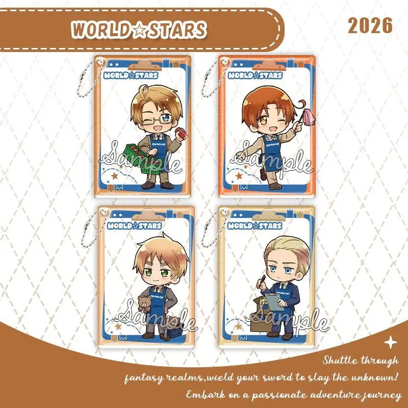 Llavero de tarjeta transparente para mujer Hetalia World ★ Llavero de Stars Village Vanguard, Llavero de Feliciano, Llavero de Ludwig, Llavero de Alfred, Acrílico