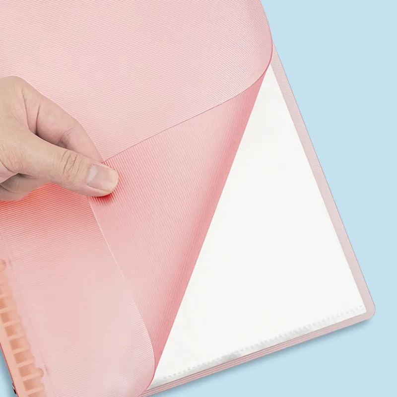 A4/B5 Folder Booklet 30 Pages Color Frosted Transparent Insert Bag Office Ticket File Folders Document Organizer