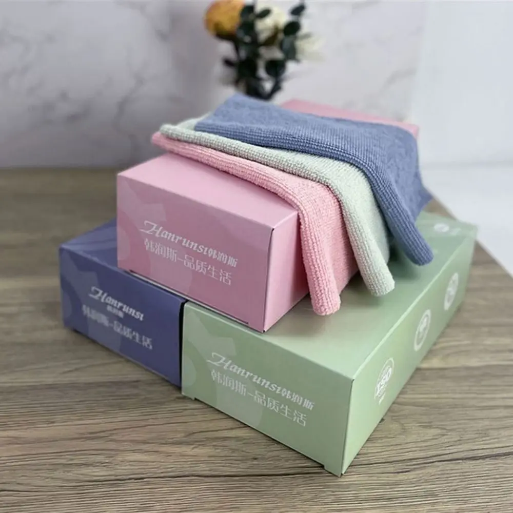 20PCS/Box Home Cleaning Kitchen Dish Cloth Oil Dish Rags Absorbent Microfiber Towel Non-stick Napkins Tableware Dishcloth