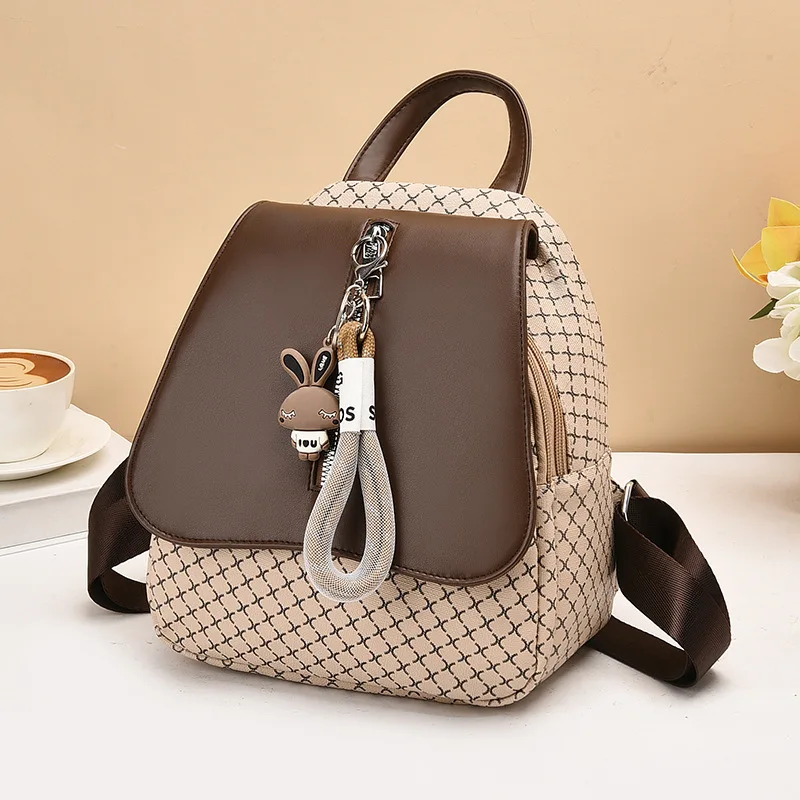 

Luxury Women Print Leather Backpack Fashion Designer Female Soft Leather School Bag Large Capacity Travel Bags Mochila