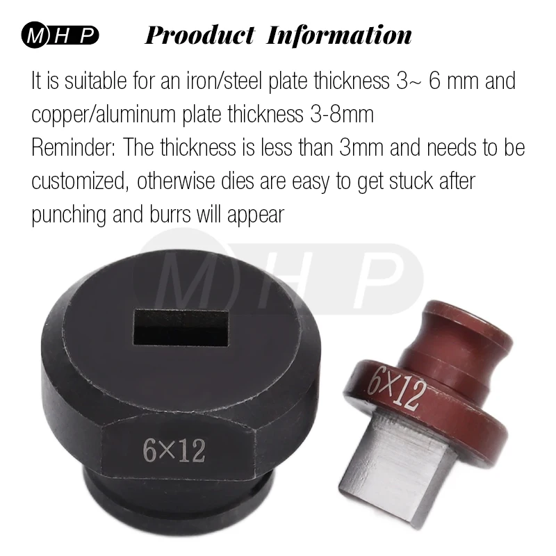 Imagem -04 - Mhp Hidráulica Retângulo Hole Punch Die Mhp20 Hidráulica Hole Punch Machine Molde para Furo Retangular