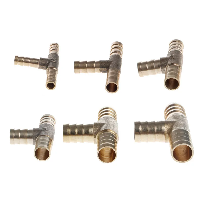 for T 3 Way Joint Splicer Tube Hose Connector 3 way Union Brass Fitting for Household Gas Liquid