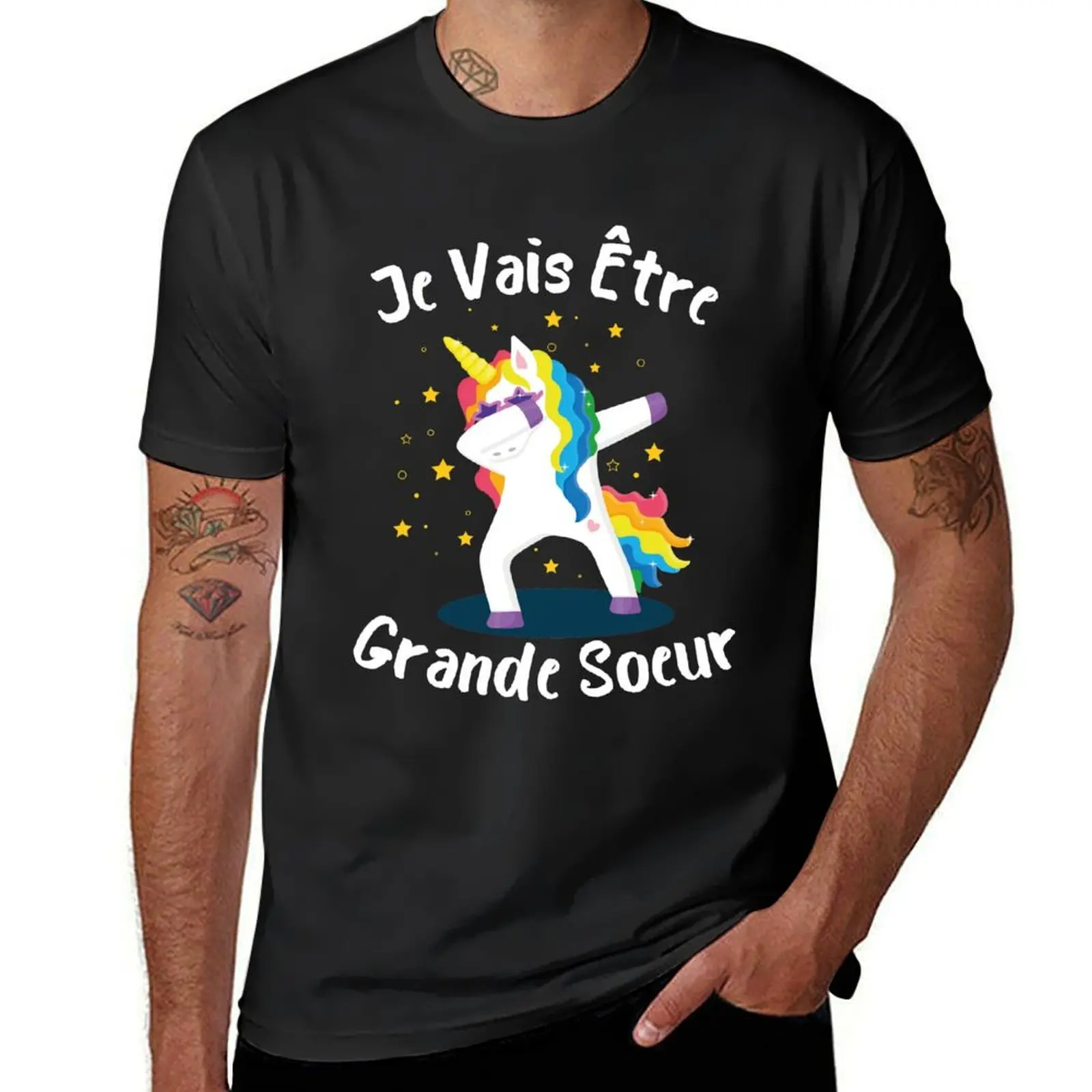 Enfant Je Vais ?tre Grande Soeur Cadeau Grossesse Idée, dabbing licorne T-Shirt sweat heavyweights mens clothing