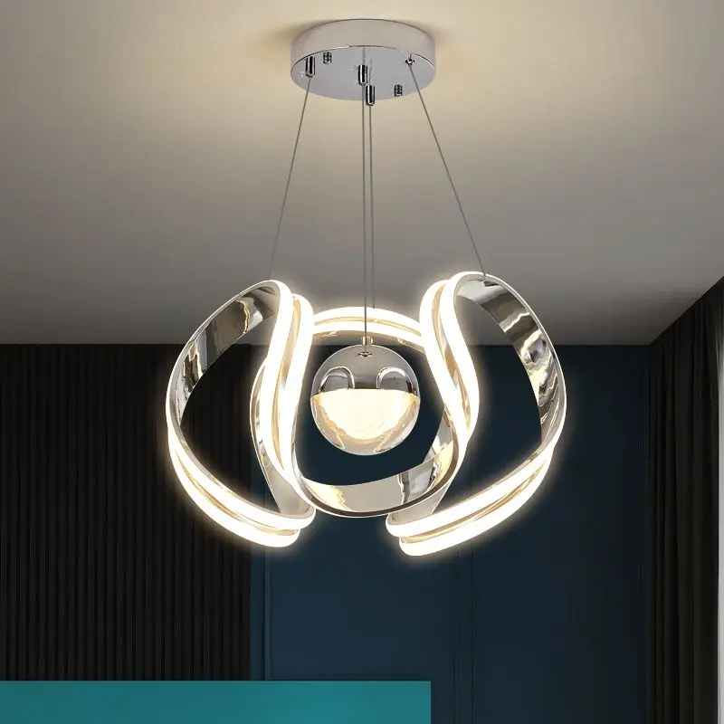 Gold Silver Metal Linear Pendant Lamp Elegant for Restaurant Staircase  Reception Desk Lighting Room Decor Ceiling Light Led