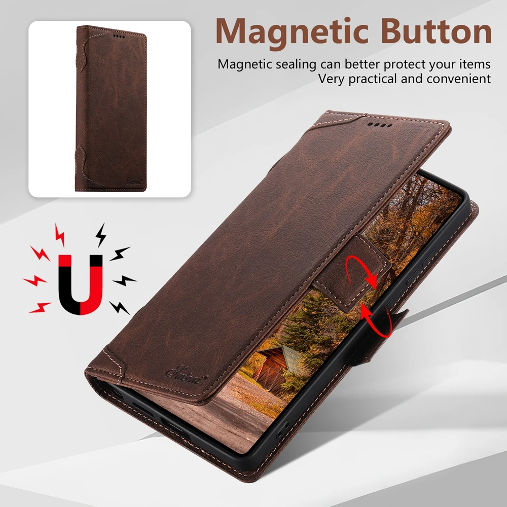 Luxury Wirless Charging Magnetic Flip Leather Wallet Case for Samsung Galaxy S26 Ultra S25 S24 S23 S22 S26U S25U Phone Cover view 4
