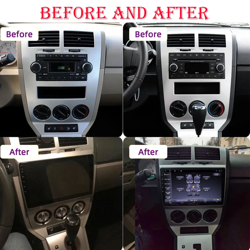 Android 14 Car For Dodge Caliber  Jeep Compass 1 MK Patriot 2006-2010 Multimedia Player Navigation Stereo GPS No 2Din DVD