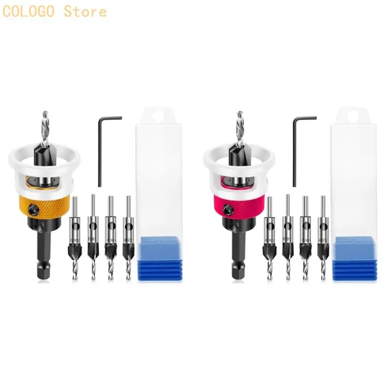 

Professional Countersink Drill Bit Set with Low Friction Depth Stop Shank D0LD