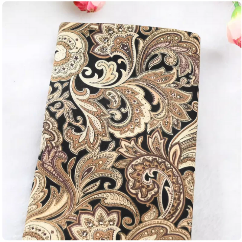 نسيج البوبلين القطني 100%، نسيج طباعة الزهور الرجعية، ملابس يدوية الصنع، قماش خياطة القميص، CR-209