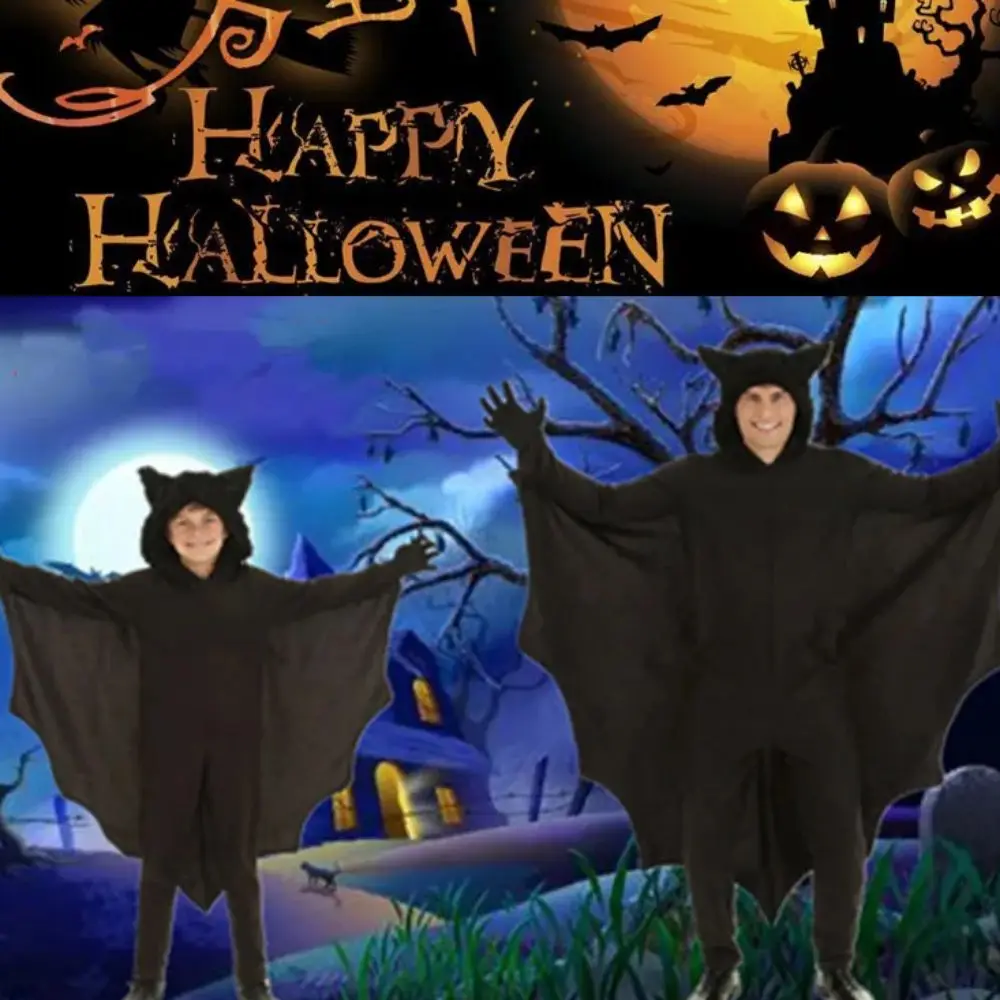 

Punk Multipurpose Bat Reaper Cloak Nightclub Bar Dress Cosplay Costume Halloween Kids Cape Props Coat Witches Robes Party