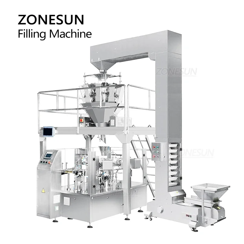 Zonesun自動袋詰め機、顆粒ドイパックペットフード、穀物パケット粒子包装機、ZS-GB200