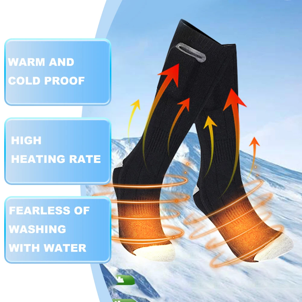 Heat Battery Electric Heated Socks Winter Thermal Socks Outdoor Hiking Skiing Foot Warmer Heating Socks for Men and Women