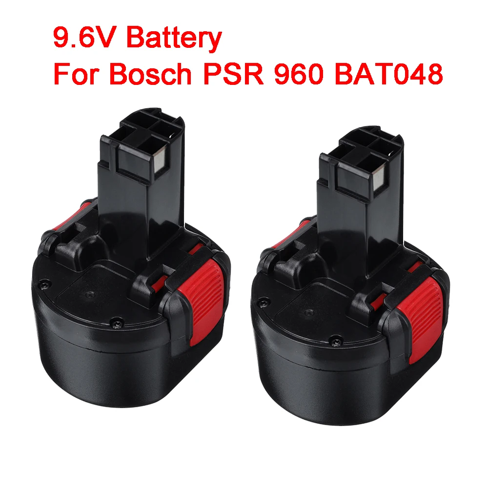 Bateria Recarregável para Bosch, Ferramentas Elétricas, Ni-CD, PSR 960, BAT048, BAT048, BAT984, BAT119, BAT100, L50, 9.6V, 2.0Ah, 2000mAh, 2 peças