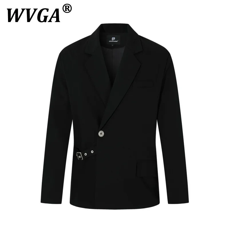 

WVGA Suit-Coats New Man Spring Autumn Tide Turn-down Collar Trendy Button Design Niche Chic Casual Long Sleeve Blazer Ins W10889