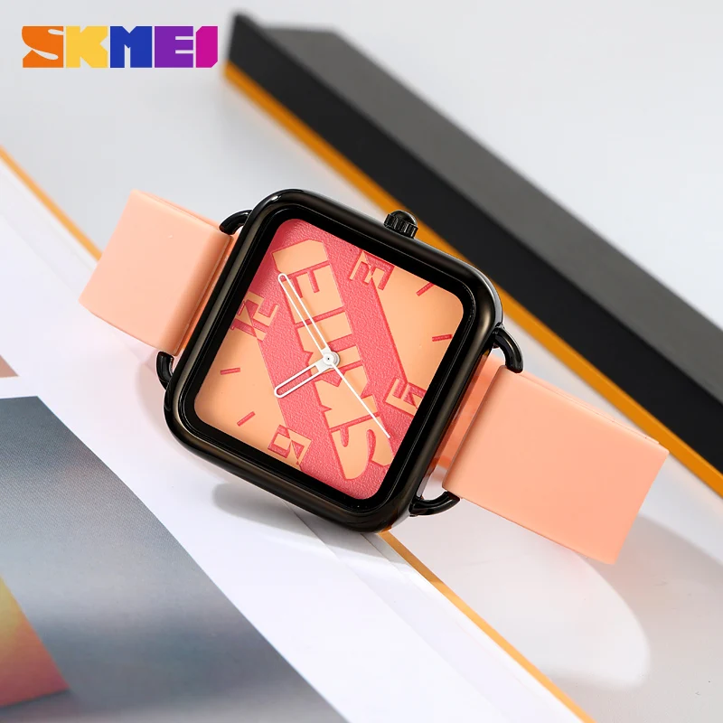 Relojes SKMEI 2196 de cuarzo para niños, correa de Gel de sílice, relojes de pulsera impermeables para niñas y niños, reloj femenino de moda, regalo femenino