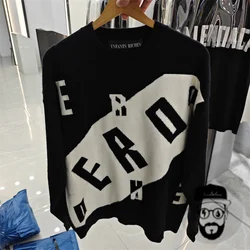 New autumn and winter ERD color blocked letter sweater Enfants Riches Deporimes knitted loose casual pullover