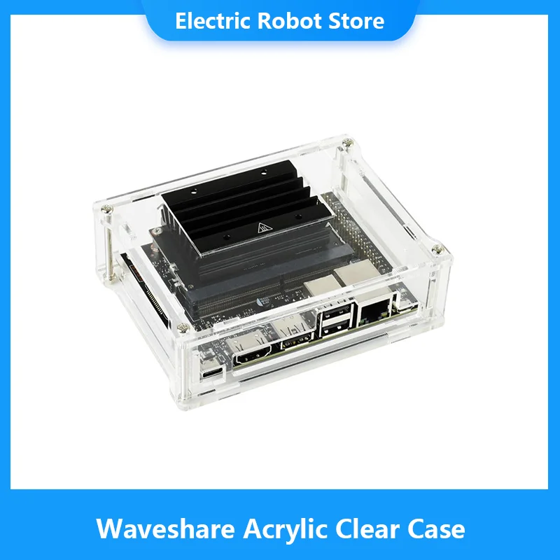 Waveshare Acrylic Clear Case, Specialized for Jetson Nano 2GB Developer Kit, Easy Access For GPIO And Camera Port