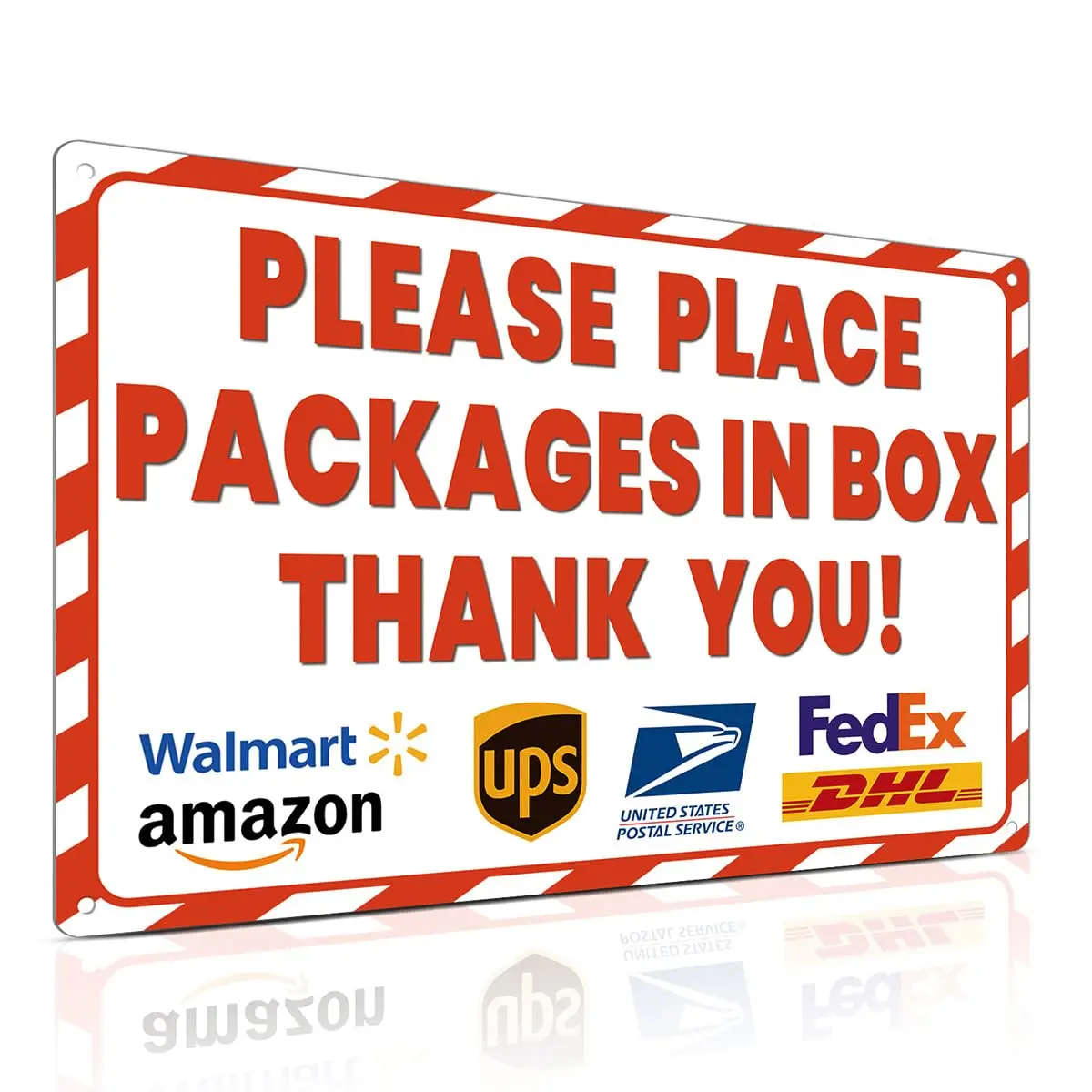 8x12 Inch Rust-Free Aluminum Package Delivery Sign for Outdoor Use - Please Place Packages in Box Thank You - Delivery Signs for