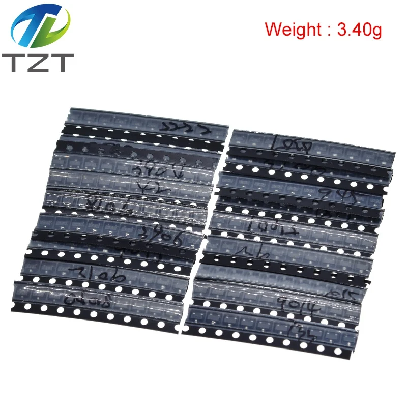 Transistor Assorted Kit (SOT-23) 18kinds*10pcs=180pcs 2N2222 S9013 S9014 S9015 S9018 S8050 S8550 5551 5401 2N3904 2N3906 C1815