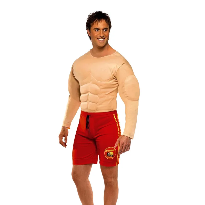 

Comical Haome Muscle T-irt Men's Performance Costume Fake Chest And Abdomen Adult Boy's irt Stage Outfit