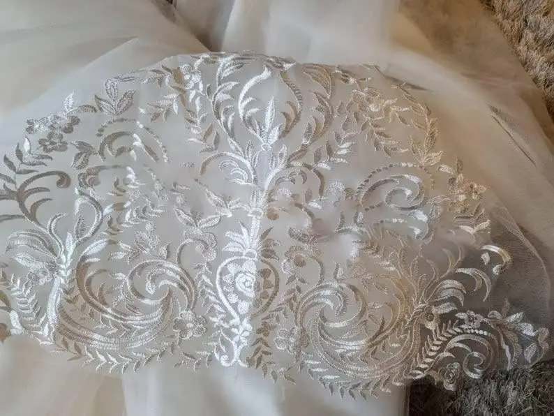 Lace Embroidery Transparent Sleeves Flower Girl Dress with Big Bow At The Back,Birthday Party Dance Dress,Communion Formal Dress