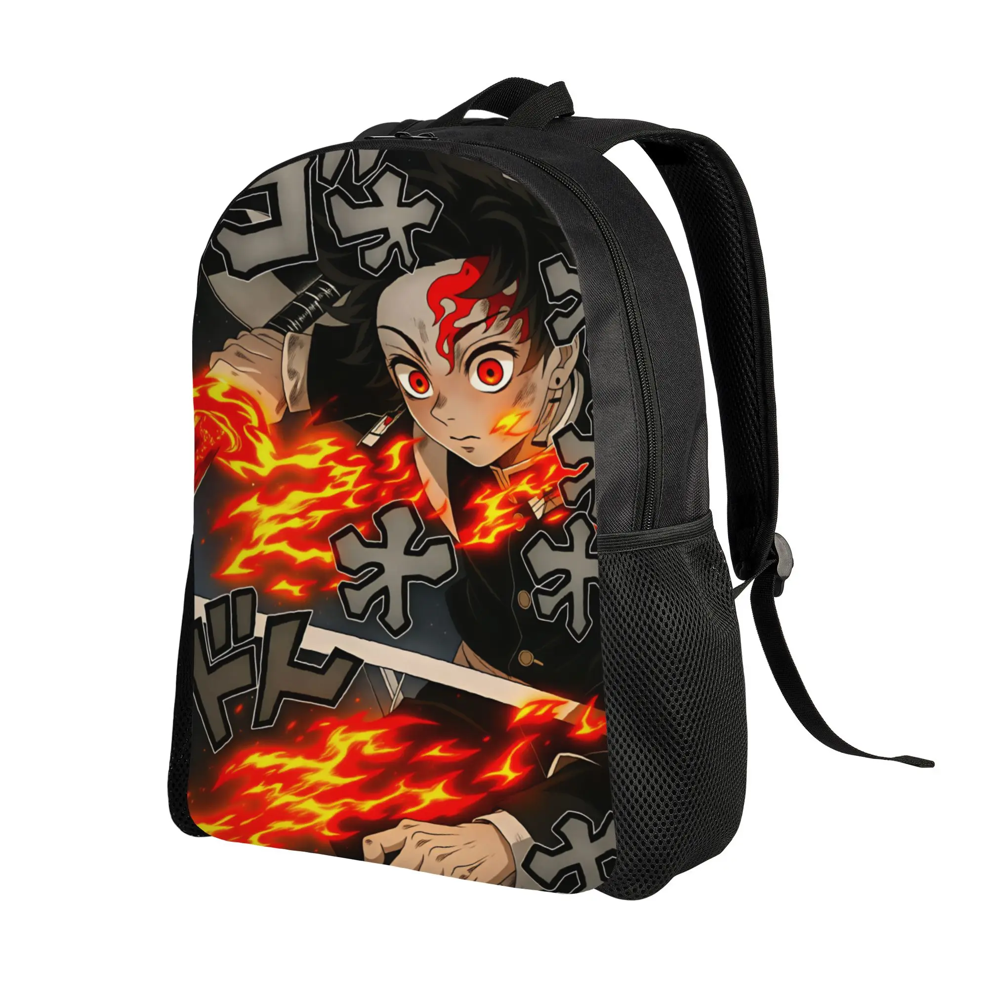 Kamado Tanjiro Backpack Unisex Demon Slayered Lightweight Backpacks Polyester Kawaii School Bags Outdoor Style Design Rucksack