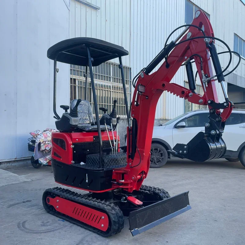 Customized Construction Mini excavator Mini Digger Rubber Truck Excavator 1.7Ton Machine Small Crawler Excavator Sale Colors