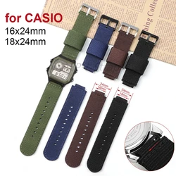 for CASIO Watch Band 16mm 18mm Nylon Strap for Casio F108 A158/168 AE1200/5600/6900series Men's Sports Quick Release Bracelet