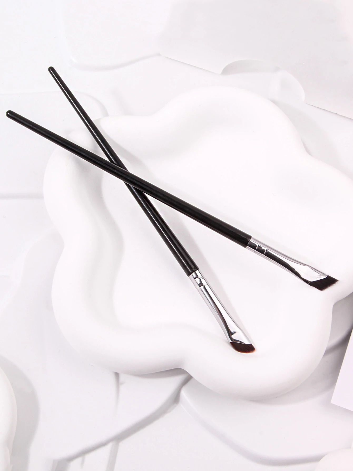 斜めヘッド付きアイライナーブラシ,アイブロウブラシ,アイシャドウ,超薄型,メイクアップツール,3個