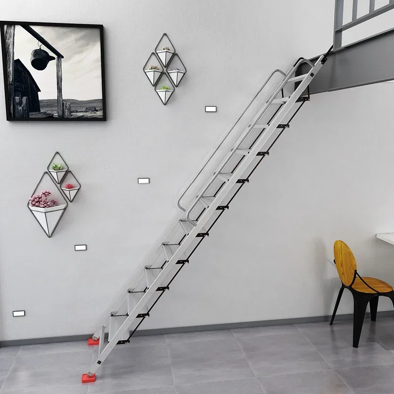 

Aidenmei Home Aluminum Alloy Penthouse Ladder Ten Step Escalator Indoor Thickening Engineering Ladder Mobile Expansion Pavilion