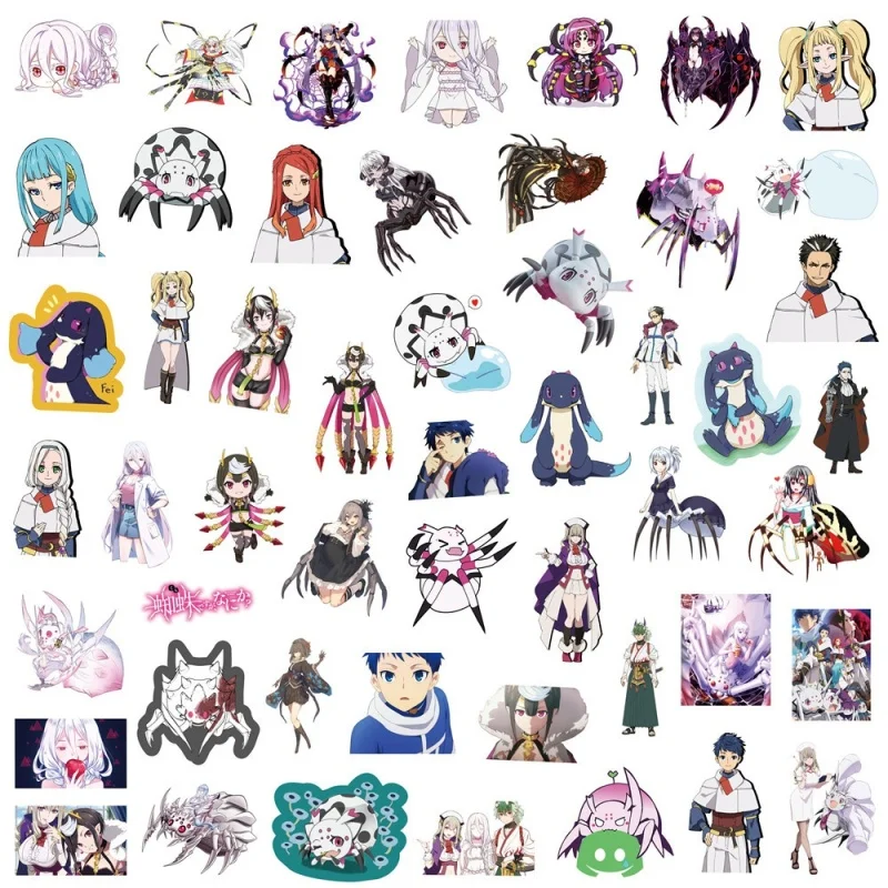 10/30/50PCS So I'm a Spider So What Kumo Desu Ga, Nani Ka Anime Stickers Cute Waterproof Sticker to Refrigerator Glass Bag