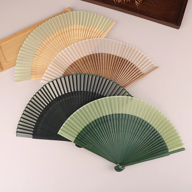 Carved Bamboo Folding Fan Wedding Hand Fan Fragrant Party Prop Chinese Bamboo Fan Vintage Hollow Antiquity Folding Fans