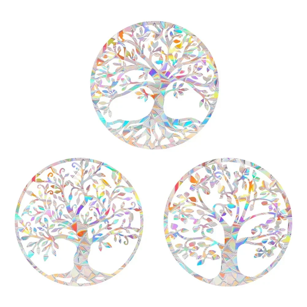 Window Rainbow Reflective Tree Stickers For Home Decoration Rainbow-Suncatcher Window Stickers PVC Reflective Life Trees