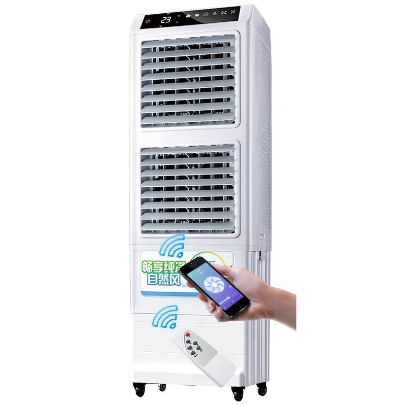 Refrigerador de ar móvel, ventilador evaporativo de refrigeração, saída dupla, escritório comercial, circulação de água, ar condicionado