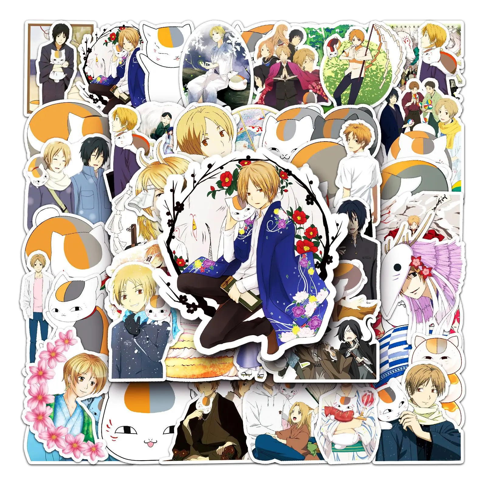 50/30/10PCS Natsume Takashi‌ ‌Cat Tanuma Kaname Popular Anime Peripheral Graffiti DIY Skateboard Luggage Sticker Waterproof