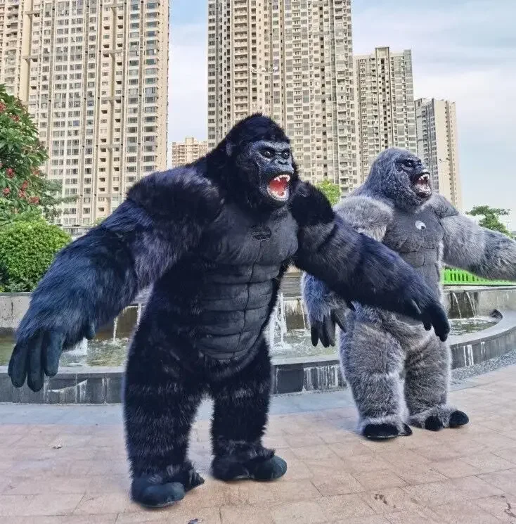 Inflatable Gorilla White Black Grey Color Costume Performance Jumpsuit Cosplay Dress Dance Stage Prop