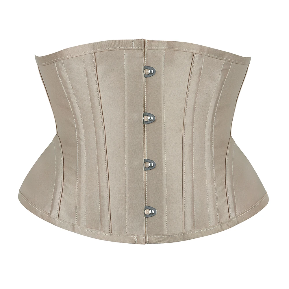 Vintage Underbust Corset Women 14 Steel Boned Waist Cincher with Curved Hem Bustiers Corselet