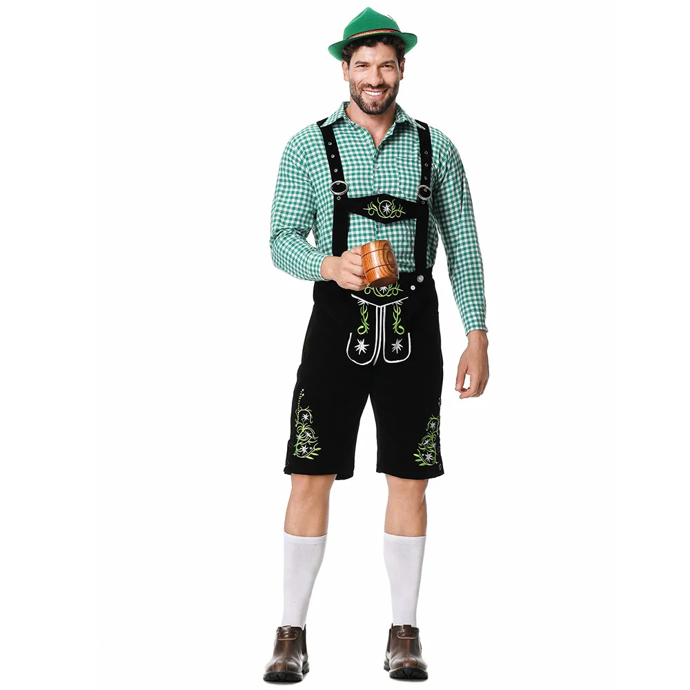 Wholesale Custom Traditional German Outfit Trachten Wear Short Oktoberfest Lederhosen Stylish Bavarian Lederhosen Men