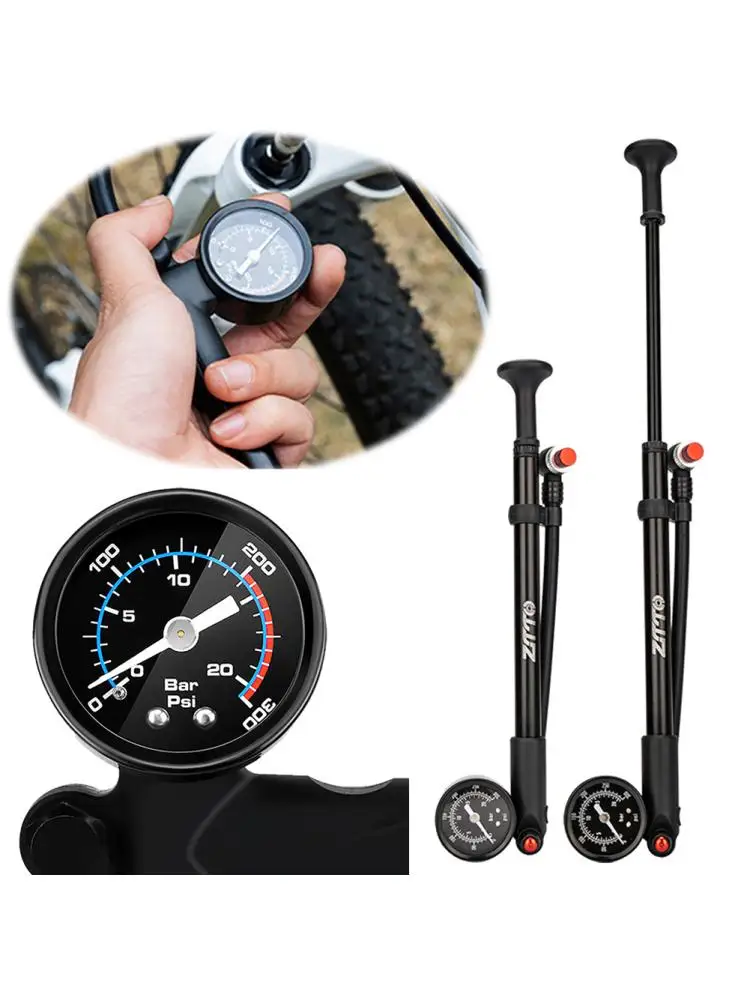 AliExpress APWIKOGER 300PSI Bike Air Shock Absorber with Gauge Bike Tire Air Pump Portable Cycling Inflator for Mountain Bike Front/Rear Suspension