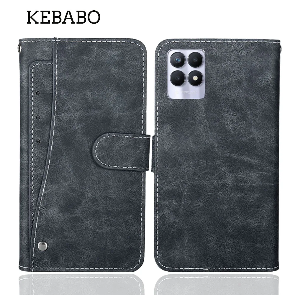 Leather Wallet Realme 8i Case 6.6