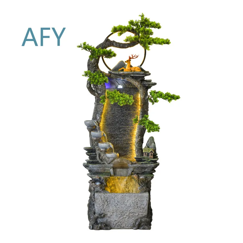 Rockery Fountain for Indoor Outdoor Decorative Water Feature for Fish Tank Living Room Office Home Garden Lucky Feng Shui