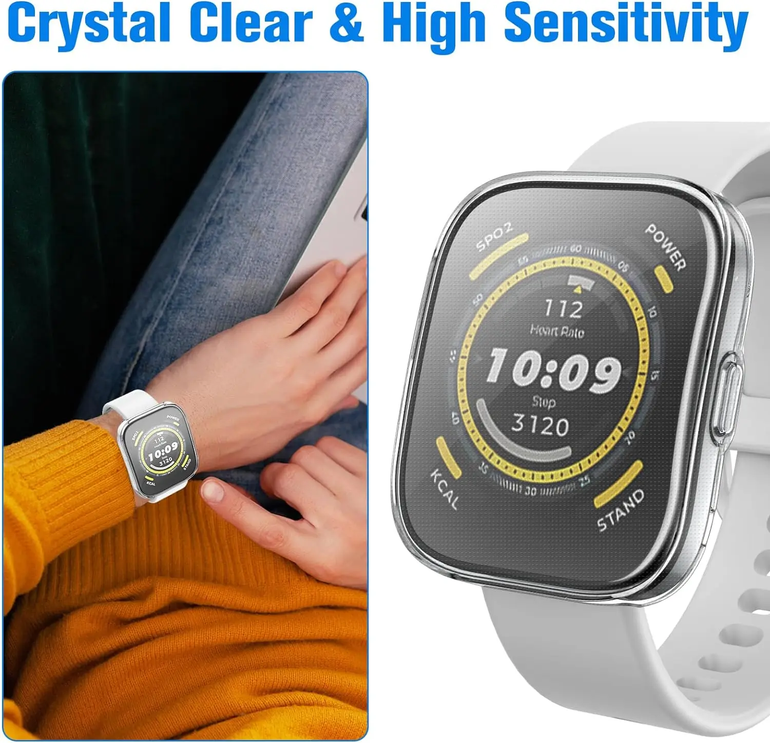 Plating Case For Amazfit Bip 5 Unity  Samrt Watch Strap Full Bumper TPU Protective Accessories Screen Protector