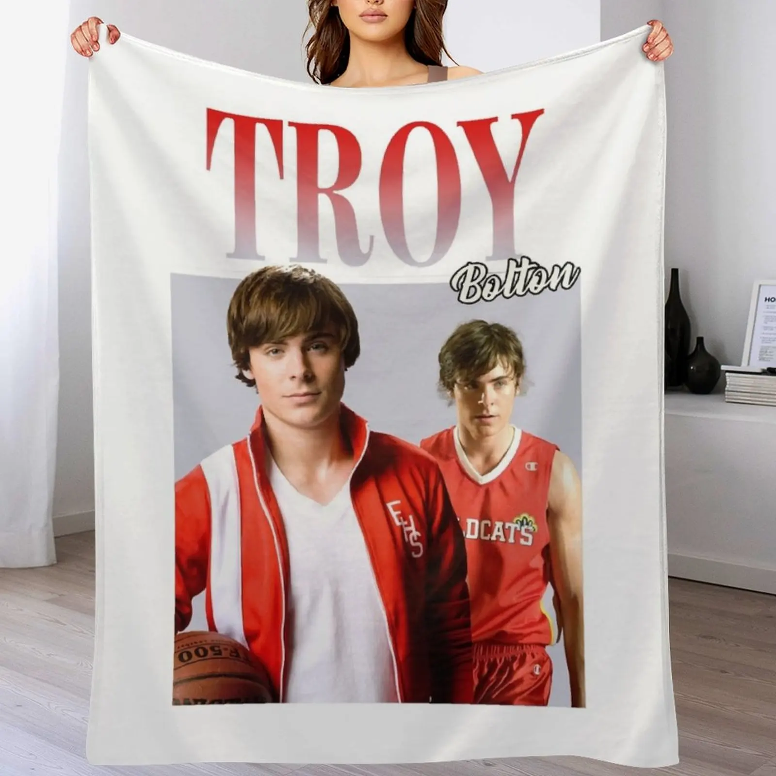 

Troy Bolton Throw Blanket Decorative Sofas valentine gift ideas halloween for winter Blankets