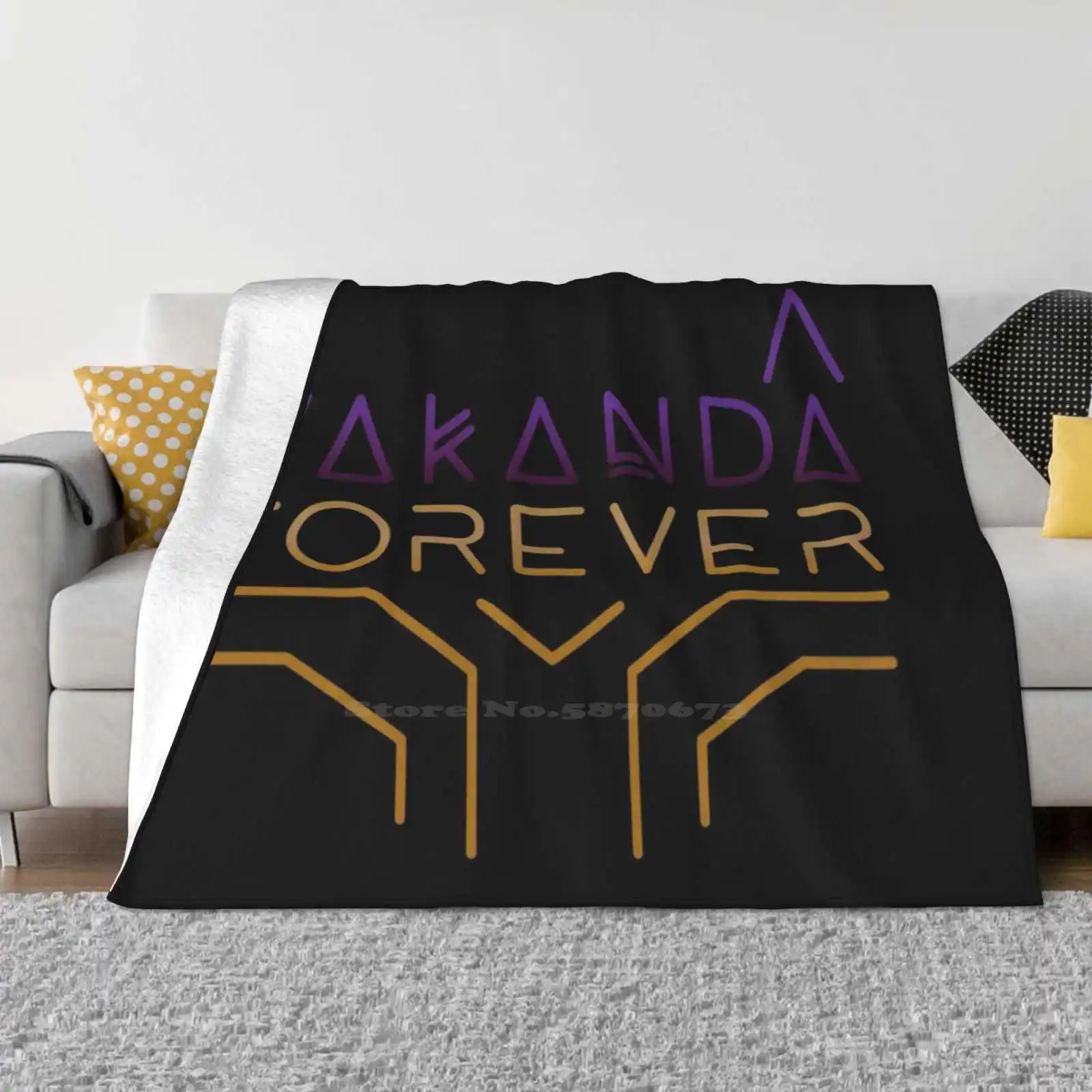 Wakanda Forever Super Warm Soft Blankets Throw On Sofa/Bed/Travel Wakanda Black Panther Killmonger Tchalla Tchaka Pride African